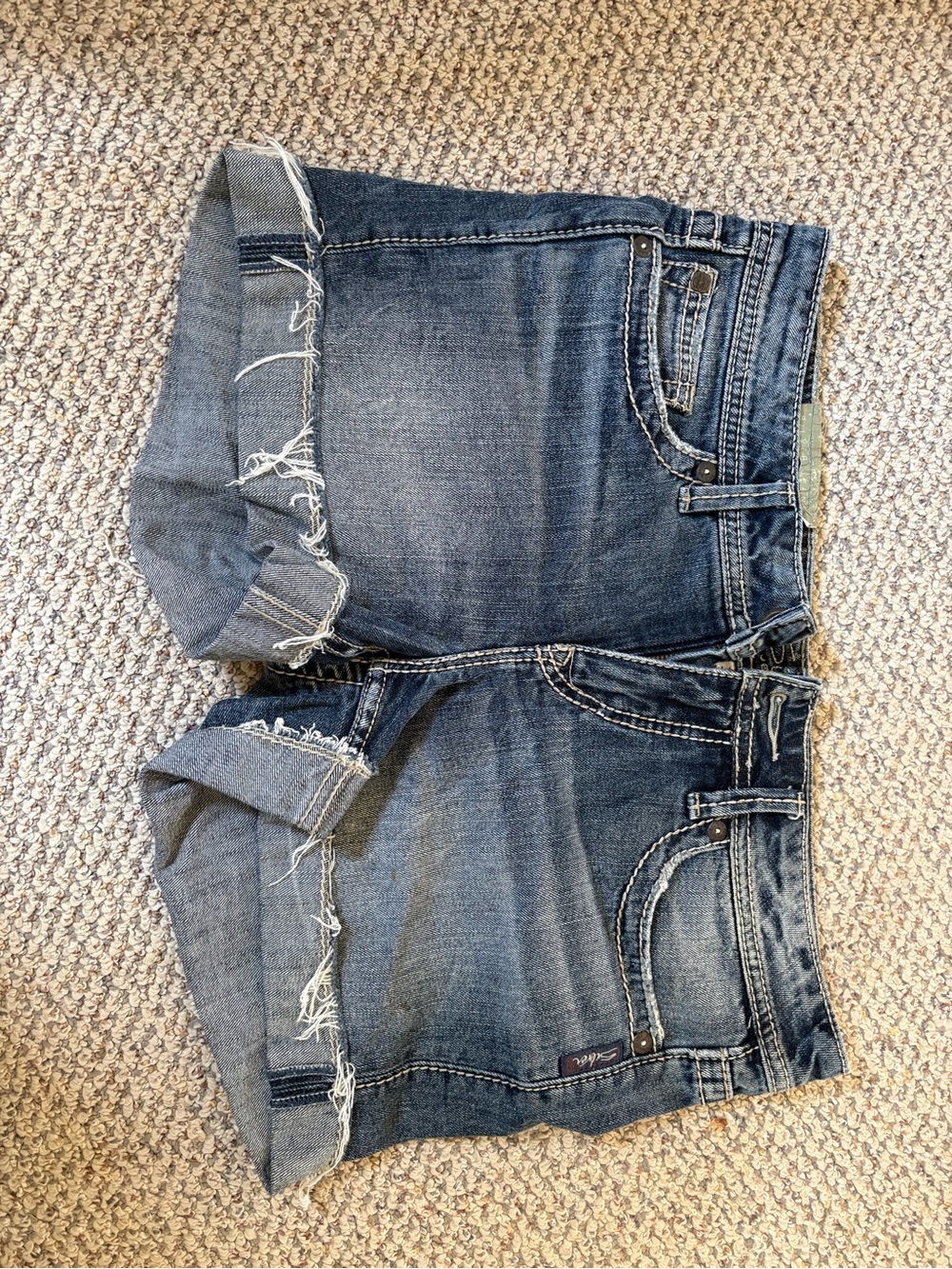 Silver Jeans Blue Distressed Denim Shorts Toni 3 1/2”